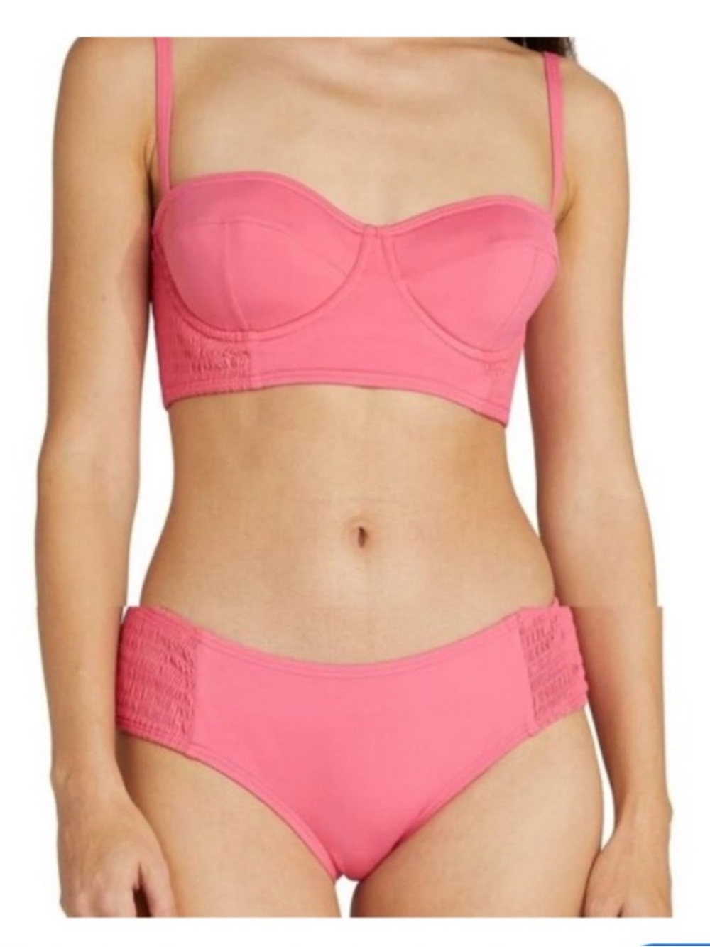 New kate spade Hot Pink Smocked Bikini Set
